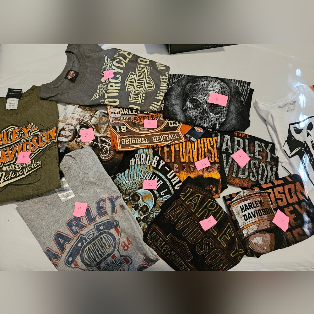 Gently used Men's Harley-Davidson shirts in size Med & Lg